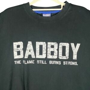 Bad Boy Graphic T-Shirt Mens 4XL Black The Flame Still Burns Strong MMA Y2K
